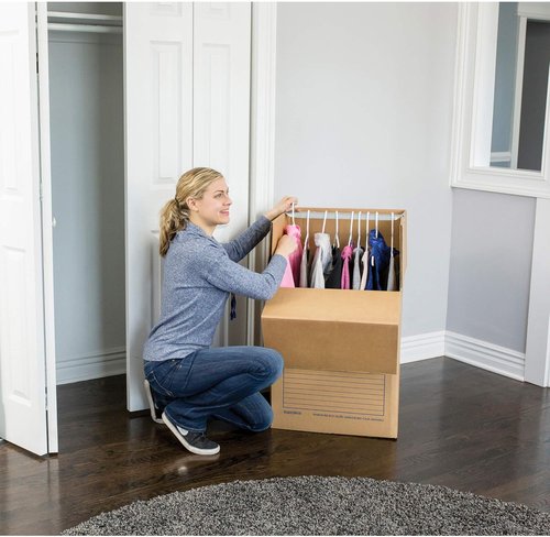 Bankers Box Tall Wardrobe Box - 3 Pack | 24" x 24" x 40" - Durable Storage Solution