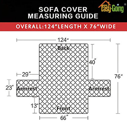 Easy-Going Reversible Couch Cover for 3 Cushion Couch Sofa Cover for Dogs Water Resistant Furniture Protector Cover with Foam Sticks Elastic Straps for Pet Cat (Sofa, PeacockBlue/Beige)