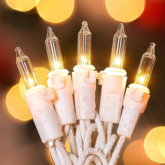 Skiennix Clear Christmas Lights Set - 50 Count Mini String Lights | Warm White Indoor Decoration, 13 Feet