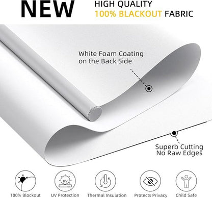 ChrisDowa Cordless 100% Blackout Roller Blinds - Thermal Insulated UV Protection | White, 31" W X 72" H