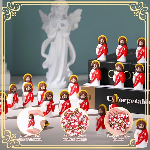 Little Jesus | 30 Pcs Mini Jesus Figurines - Perfect Easter Egg Stuffers & Religious Gifts (Red)