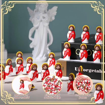 Little Jesus | 30 Pcs Mini Jesus Figurines - Perfect Easter Egg Stuffers & Religious Gifts (Red)