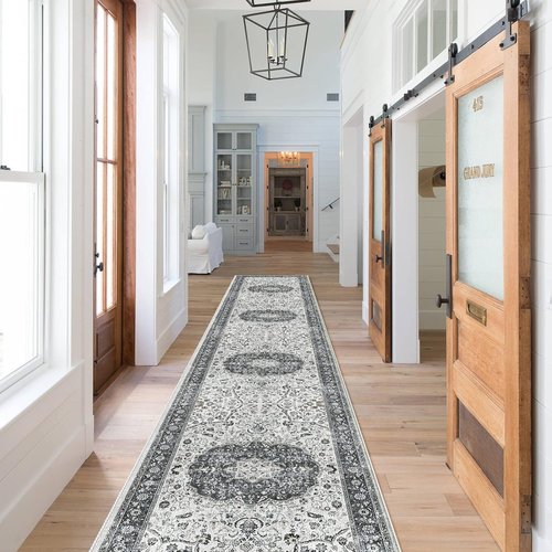 Hallway Washable Runner Rug - Vintage Soft Non-Slip 2x10 Entryway Carpet | Ideal for Kitchen, Bathroom, Living Room