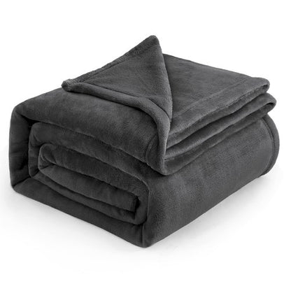 Bedsure GentleSoft Fleece Blankets Queen Size Dark Grey - Bed Blanket Soft Lightweight Plush Fuzzy Cozy Luxury Microfiber, 90x90 inches