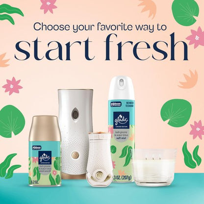Glade PlugIns Refills Air Freshener, Lush Greens & Water Lotus, Scented and Essential Oils for Home and Bathroom, 0.67 Fl Oz, 2 Count