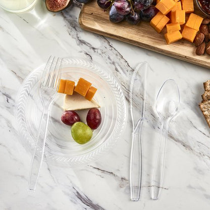 Plasticpro Disposable Clear Plastic Cutlery Disposable utensils Heavyweight 100 Count (Forks)