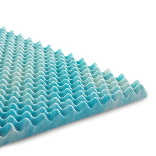 Linenspa 3 Inch Gel Memory Foam Mattress Topper – Egg Crate Style, Reversible for two feels – Promotes Airflow & Relieves Pressure Points – California King