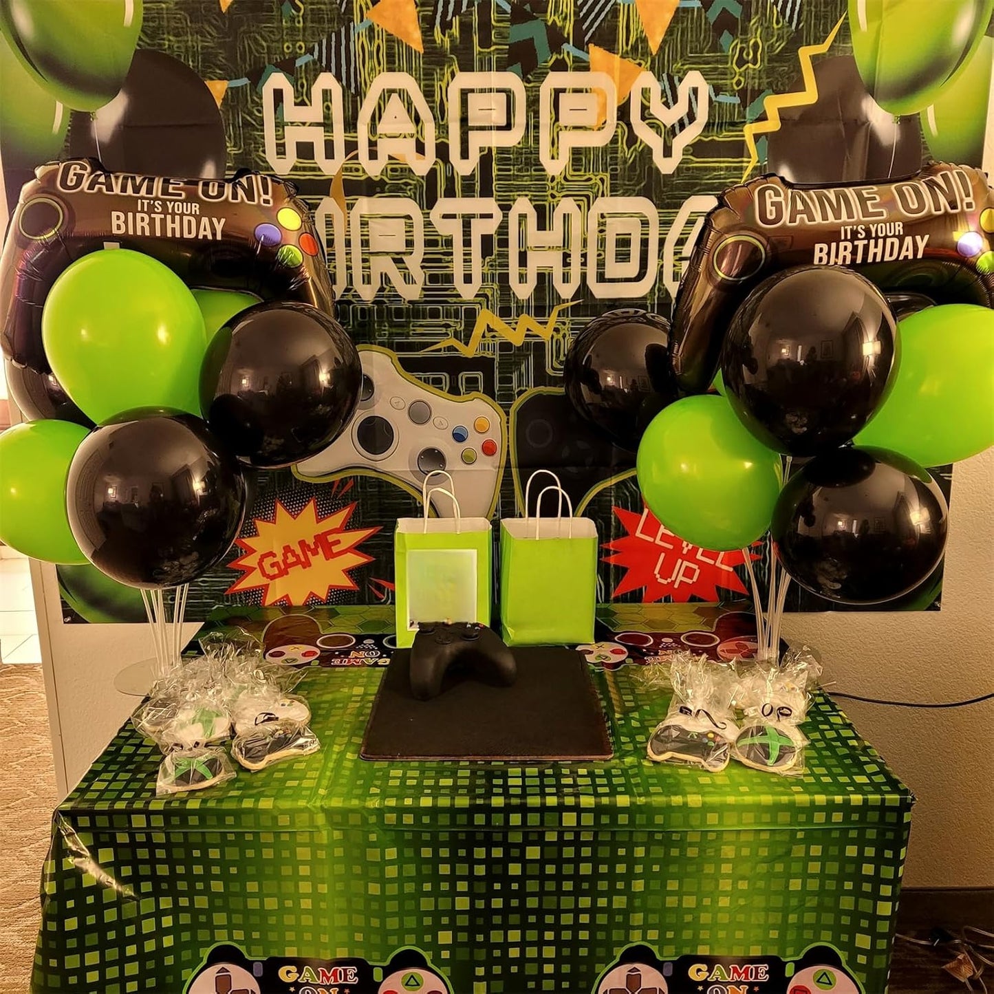 Skiennix Video Game Balloons - Giant Controller Mylar Foil Set for Kids' Birthday Party | 5 Pieces