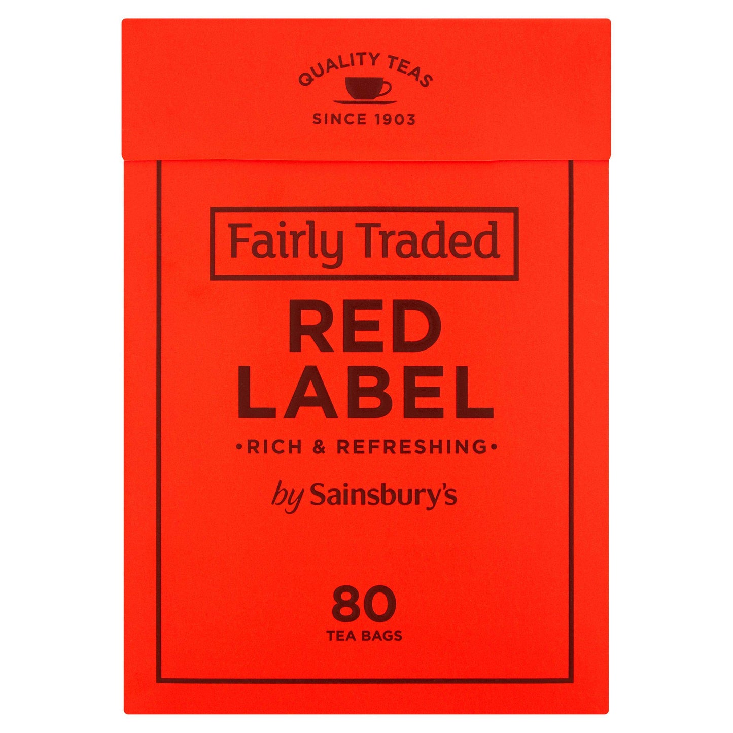 Sainsbury's Red Label Back Tea | 80 Teabags | Fairtrade Tea from England