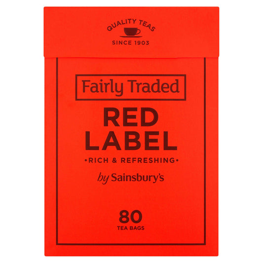 Sainsbury's Red Label Back Tea | 80 Teabags | Fairtrade Tea from England