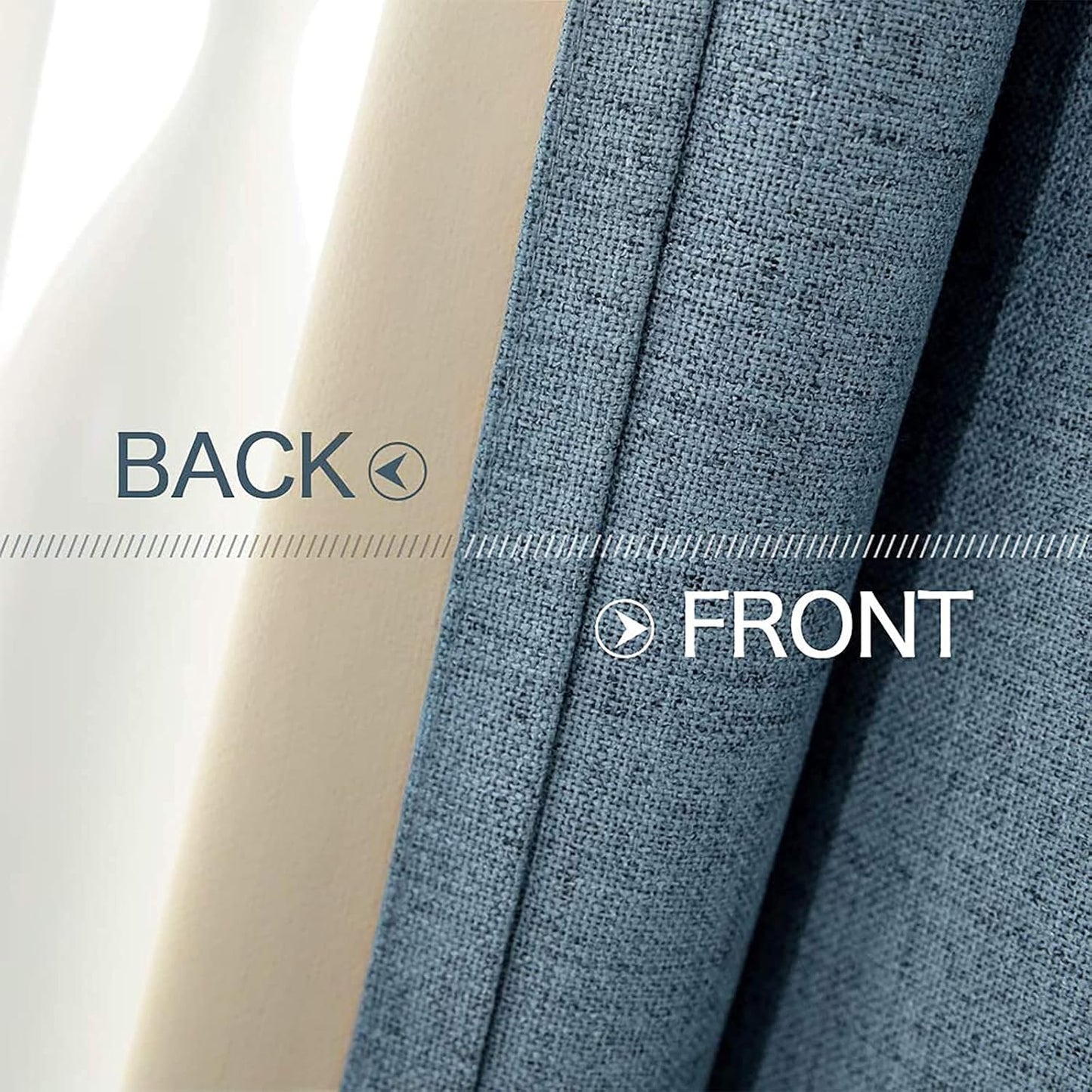 MIULEE Blackout Curtains - Linen Texture Thermal Insulated Drapes | Dusty Blue, 52x120 Inch (2 Panels)