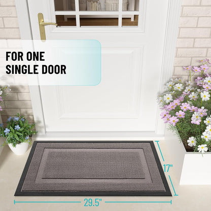 OLANLY Indoor Outdoor Doormat - Waterproof, All-Season Natural Rubber, Easy Clean | 33x21, Taupe