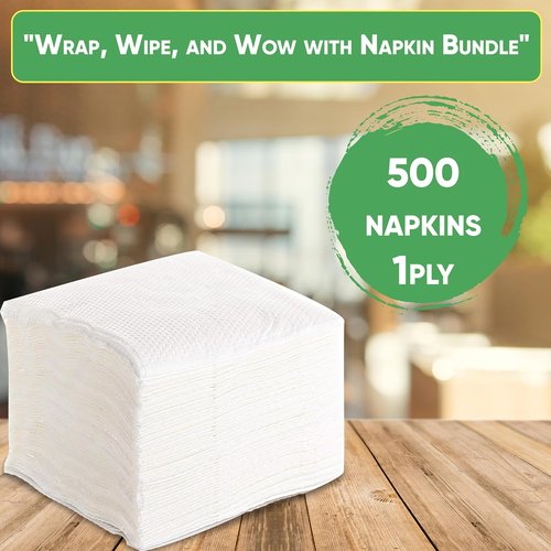 Elegant Lunch Napkin - 500 Count, 1 Ply White Napkins for Stylish Dining