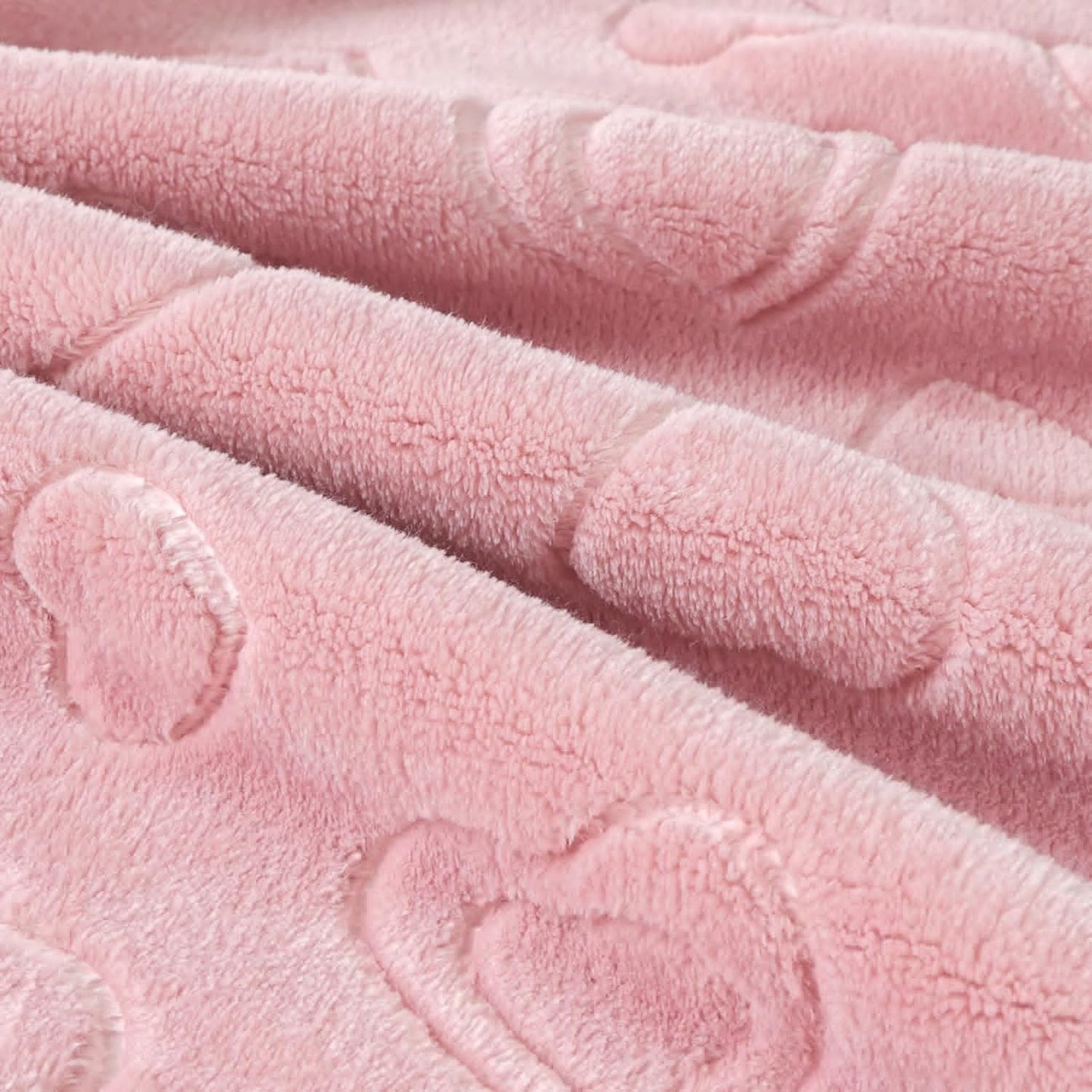 BORITAR Baby Blanket - Ultra Soft Fleece Heart Design for Girls | Warm & Lightweight, 30x40 Inch, Blush Pink