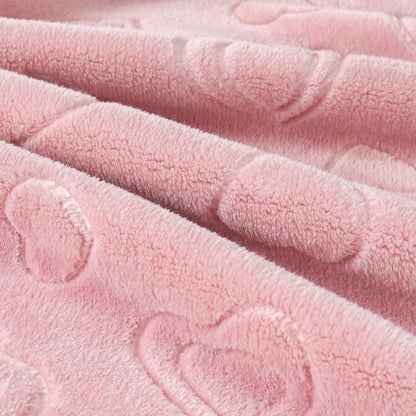BORITAR Baby Blanket - Ultra Soft Fleece Heart Design for Girls | Warm & Lightweight, 30x40 Inch, Blush Pink
