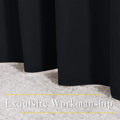NICETOWN Black Blackout Curtains 30 inch Curtains for Kitchen, Grommet Cafe Curtains Solid Window Treatments Sound Reducing for Bedroom, 2 Panels, W37 x L30, 2 Panels