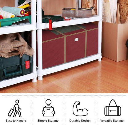 Elf Stor Christmas Tree Storage Tote - Rolling Container for 9-Foot Faux Trees & Holiday Decor | Red