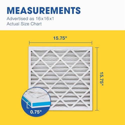 Aerostar MERV 11 Air Filter - 16x16x1 HVAC Filter for Dust & Allergies | 6 Count, Made in USA