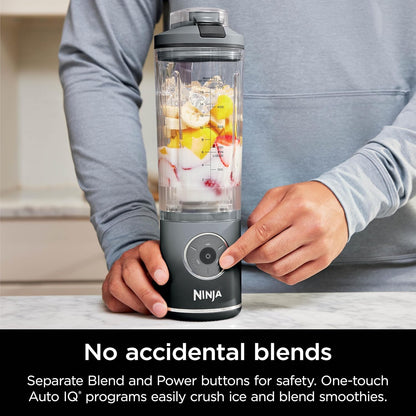 Ninja BC251GY Blast Max Cordless Blender - Smoothies & Ice Crush, 22 oz. Twist & Go Vessel, Gray - Certified Refurbished
