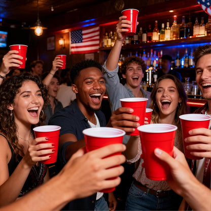 Red Disposable Plastic Party Cups - 12oz, 100 Count | Perfect for Gatherings, Picnics & BBQs