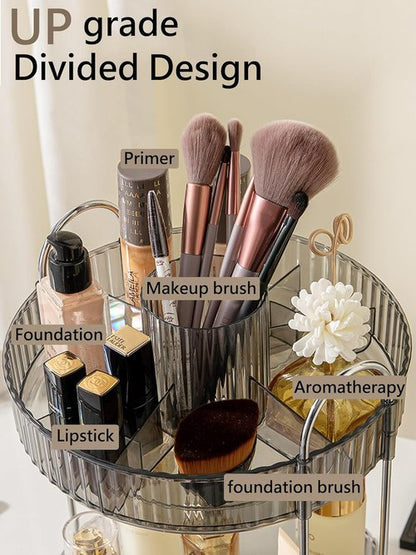 Asayuee 360° Rotating Makeup Organizer - Large Capacity Skincare & Perfume Storage | Grey