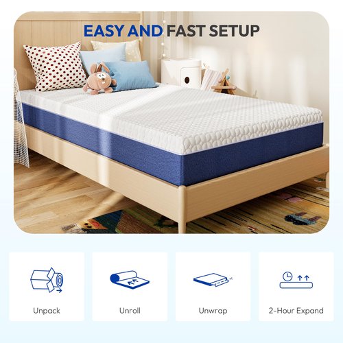 Gelsea 8 Inch Full Size Mattress, Firm Gel Memory Foam Full Mattress in a Box, Firm Back Support for Pressure Relief & Spinal Alignment, CertiPUR-US Certified, Fiberglass-Free