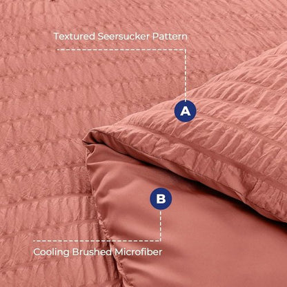 HYMOKEGE Coral California King Comforter Set - 7-Piece Luxury Bedding Set with Sheets & Pillowcases