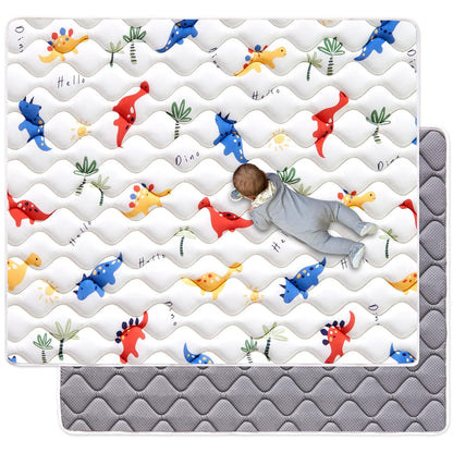 Odorless Premium Foam Baby Play Mat - Soft Hypoallergenic Crawling Mat | 50" x 50" Non-Slip Cushion for Infants & Toddlers