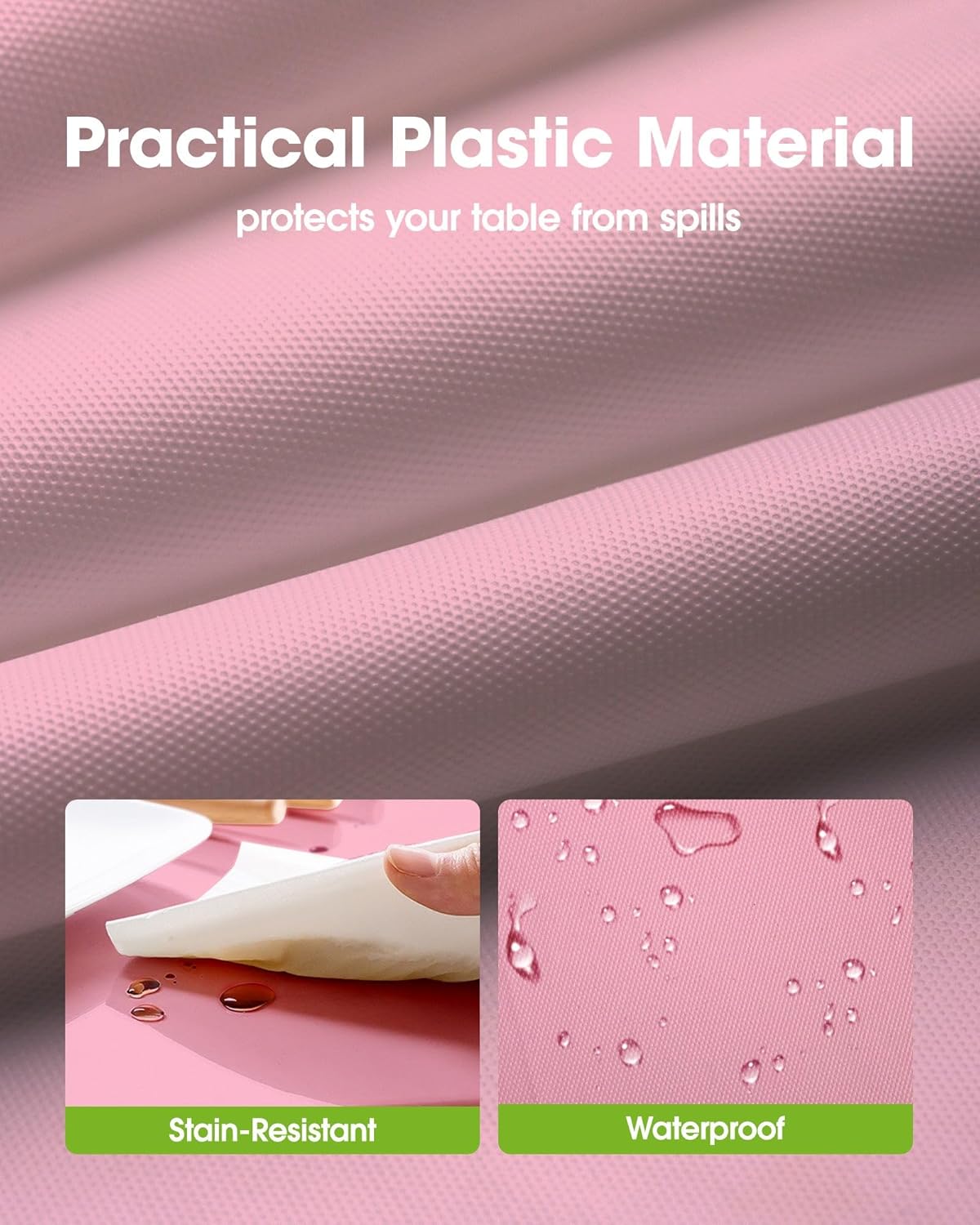 Pureegg Disposable Plastic Table Cloths - 84'' Round, Leakproof & Sturdy, Perfect for Easter and Mother's Day - 10 Pack, Pastel Pink