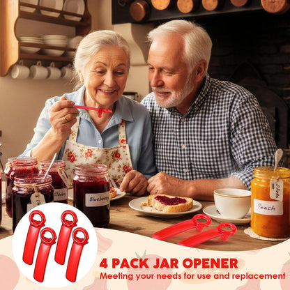 Skiennix Jar Lid Opener Set - 4 Easy Grip Tools for Seniors & Arthritis Relief | Kitchen Accessories