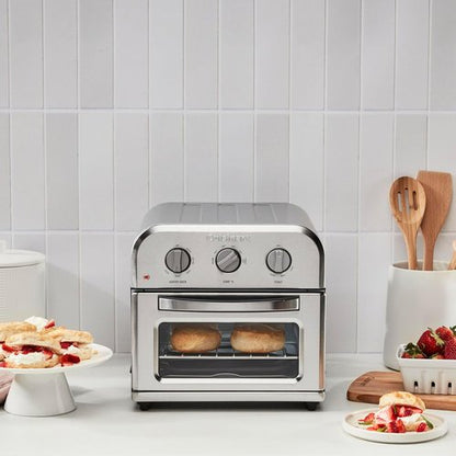 Cuisinart Compact Air Fryer Toaster Oven - 6-in-1 Stainless Steel with Adjustable Temperature & Accessories