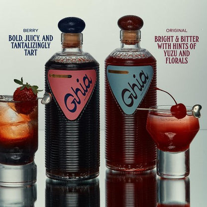 Ghia Non-Alcoholic Apéritif Combo, Original and Berry Variety Pack 500ml (2-Pack) | Botanical Mediterranean-Inspired Spirit Mocktail & Cocktail Mixer | Vegan, No Added Sugar, No Artificial Flavors, Caffeine-Free, Gluten-Free