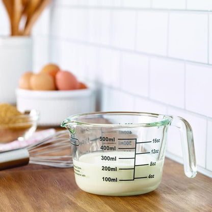 Farberware 2-Cup Borosilicate Glass Measuring Cup - Clear Design with Oversized Measurements