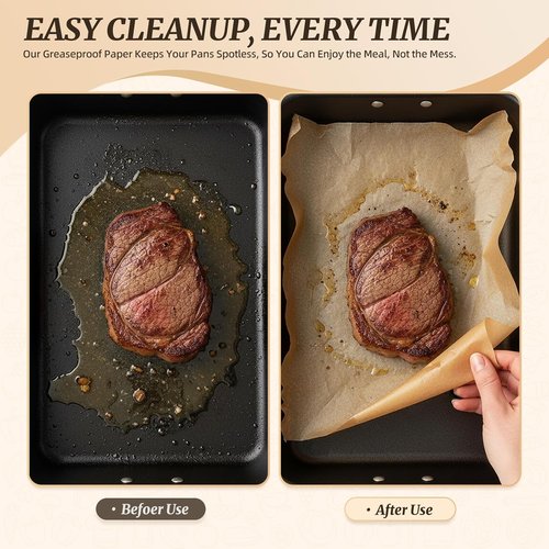 JAZB Parchment Paper Sheets - 400 Pcs Non-Stick Baking Paper for Bread, Cakes & Cookies | 12x16 Inches