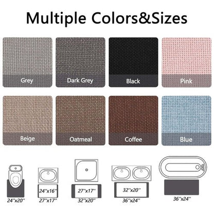 Bathroom Rugs, Bath Mats for Bathroom Non Slip Washable, Quick Dry, Water Absorbing, Fits Under Door, Ultra Thin, Rubber Backing, Low Pile, Cozy Cloth Cotton, Ideal for Shower, Sink-Coffee 24''x16''
