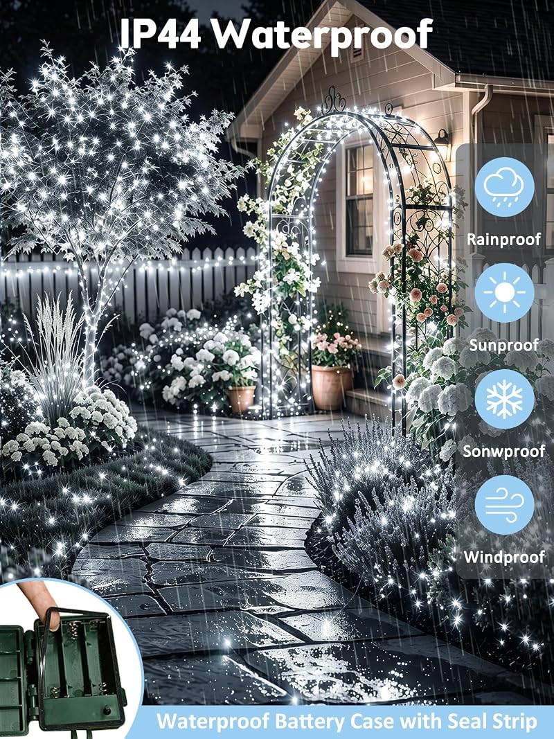 4 Pack 50 LED Battery Operated Fairy String Lights 16.4 ft Cool White - Variation: Cool White+4PK