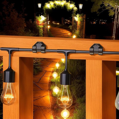 Lewufe Outdoor String Light Clips - Weatherproof Hooks for Hanging Christmas & Fairy Lights | 20 Pack, Black
