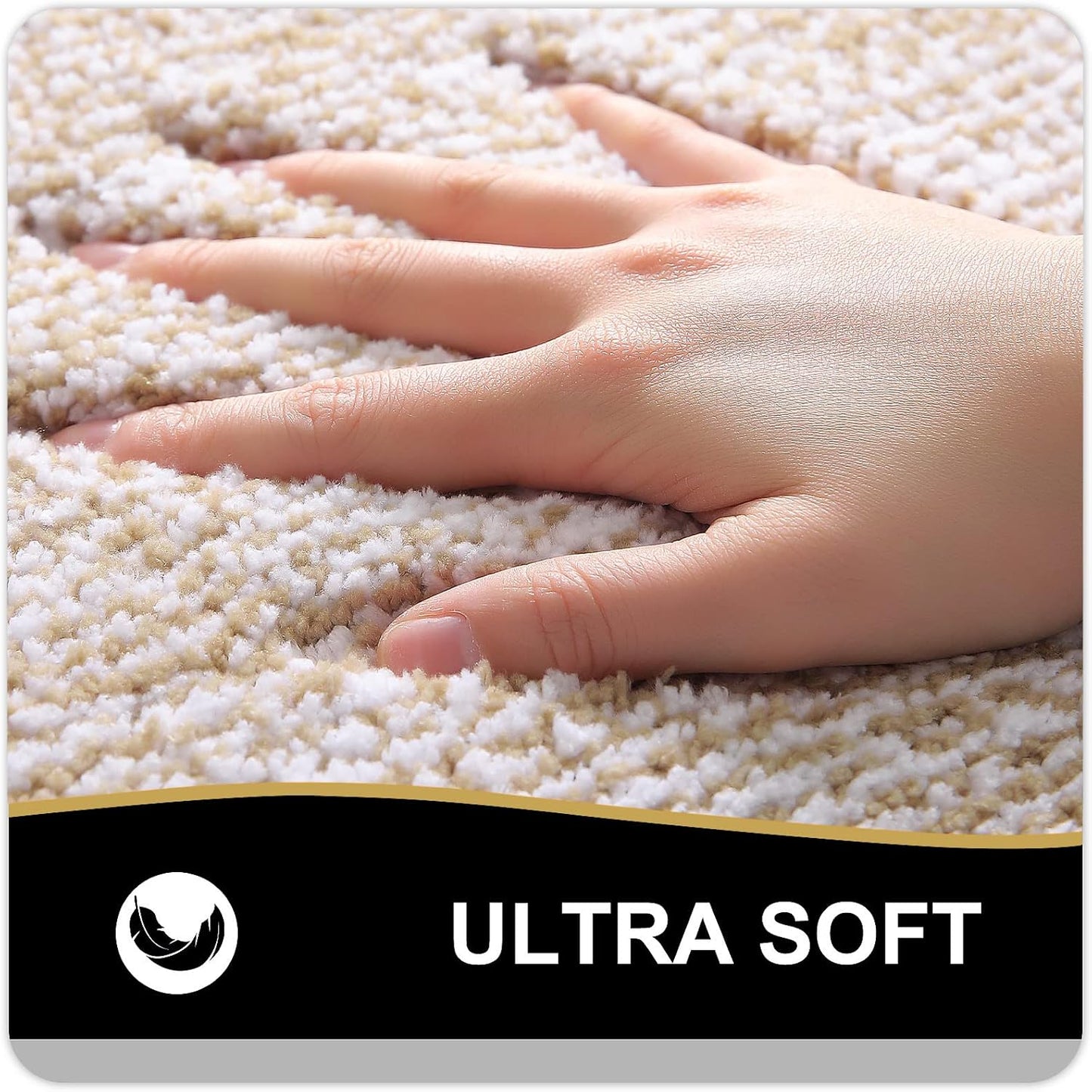 OLANLY Bathroom Rugs - Extra Soft Microfiber Bath Mat | Non-Slip, Quick Dry, 24x16, Beige