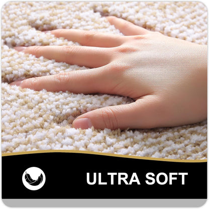 OLANLY Bathroom Rugs - Extra Soft Microfiber Bath Mat | Non-Slip, Quick Dry, 24x16, Beige