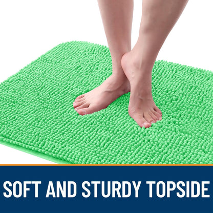 OLANLY Dog Door Mat - Absorbent Non-Slip Chenille Mat for Muddy Paws | 30x20 Mint Green Indoor Carpet