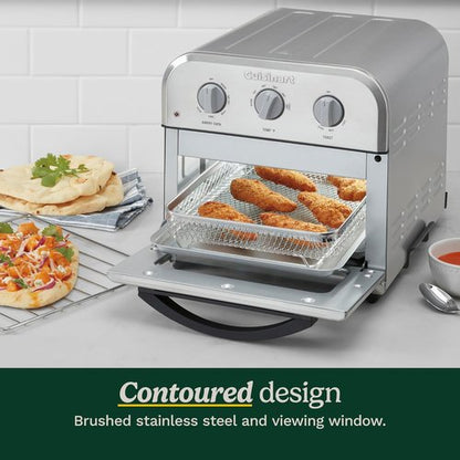 Cuisinart Compact Air Fryer Toaster Oven - 6-in-1 Stainless Steel with Adjustable Temperature & Accessories