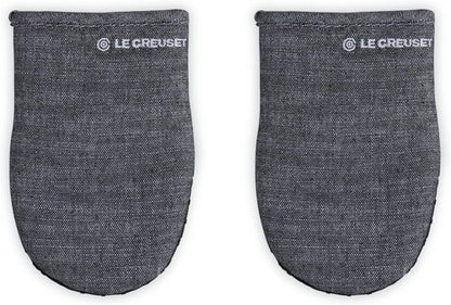 Le Creuset Mini Oven Mitts Set of 2 - 8" Heat-Resistant Kitchen Accessories | Noir Color