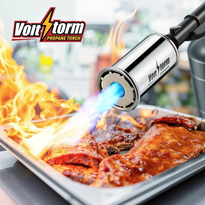 Cooking Torch Kitchen Blow Torch Flamethrower, Grill Gun Propane Torch Flame Thrower Gun with High Output, Adjustable Flame, Food Sous Vide Culinary Torch for Searing Steaks Lighting Campfires(Yellow)