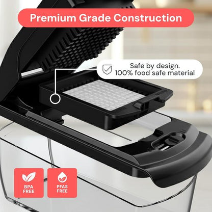 Fullstar Pro Vegetable Chopper - 2-in-1 Food Dicer with Container & Fruit Cutter | Essential Kitchen Gadget (Black)