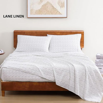 LANE LINEN King Bed Set - 100% Organic Cotton, Ultra Soft Percale Weave, Haze Grey