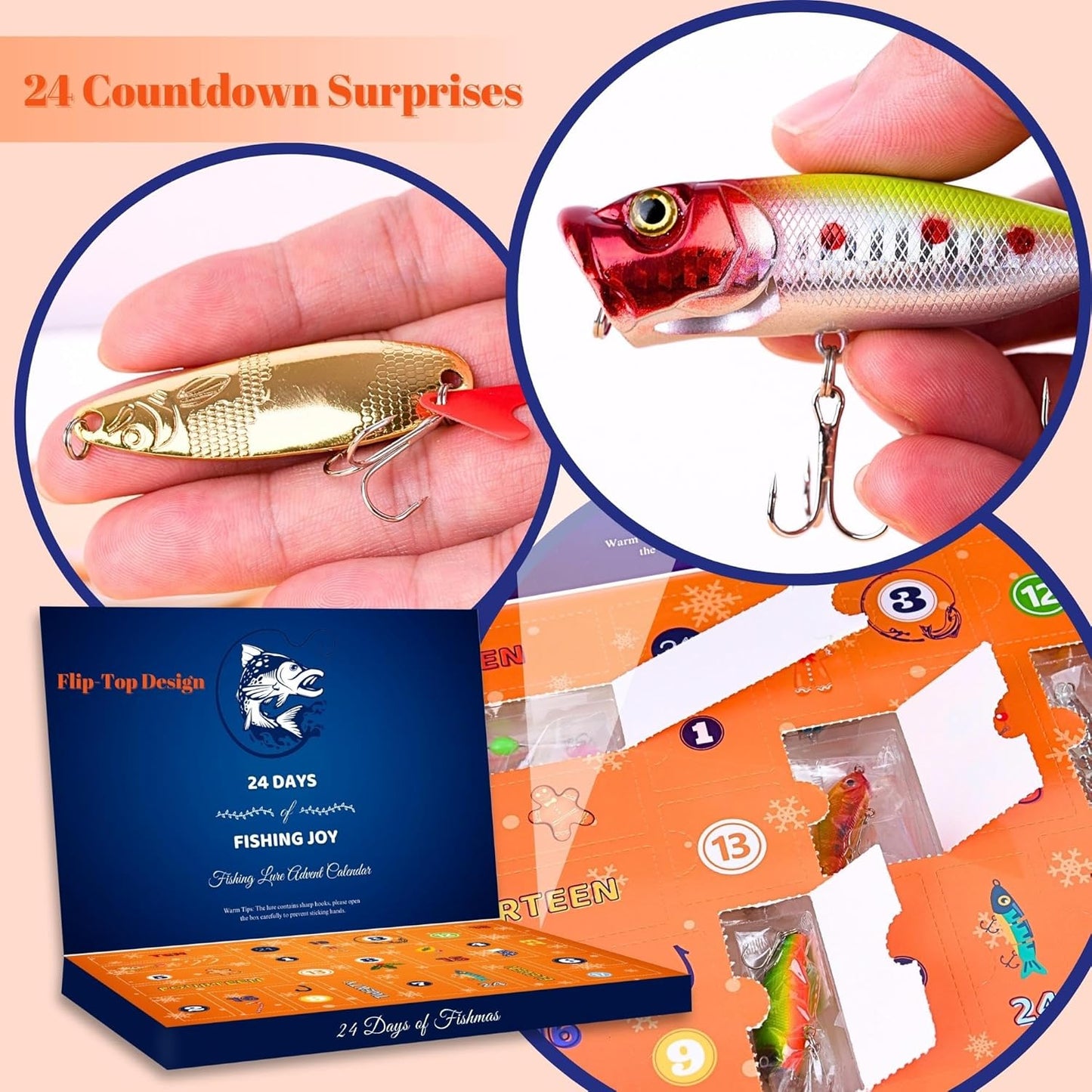 Advent Calendar Fishing Lures - 24-Day Countdown Set for Men & Teen Boys | Perfect Christmas Gift 2025
