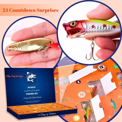 Advent Calendar Fishing Lures - 24-Day Countdown Set for Men & Teen Boys | Perfect Christmas Gift 2025