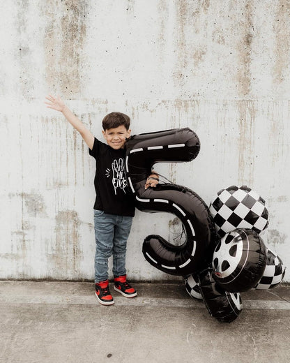 Race Car 4 Balloon - 40 Inch Number Balloon for 4th Birthday Party Decorations