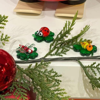 Colorful Glass Insects by 3Ca3s1 - Handmade Miniature Animal Figurines, 3pcs, Perfect Collectibles