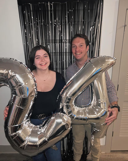 Silver Number 50 Balloon - 40 Inch 50th Birthday Decorations for Kids & Adults | Elegant Silver Party Supplies